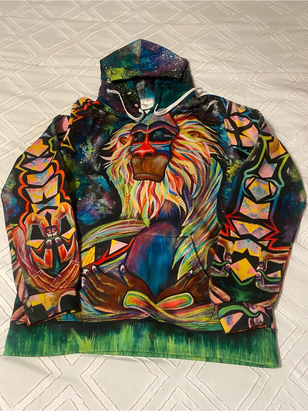 Zootop Bear Colorful Baboon Graphic Hoodie - Vibrant Multicolor Print